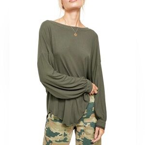 Free People Women's Shimmy Shake Top Green Size S